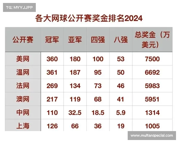 网球赛事奖金分配机制解析及各大赛事奖金对比分析